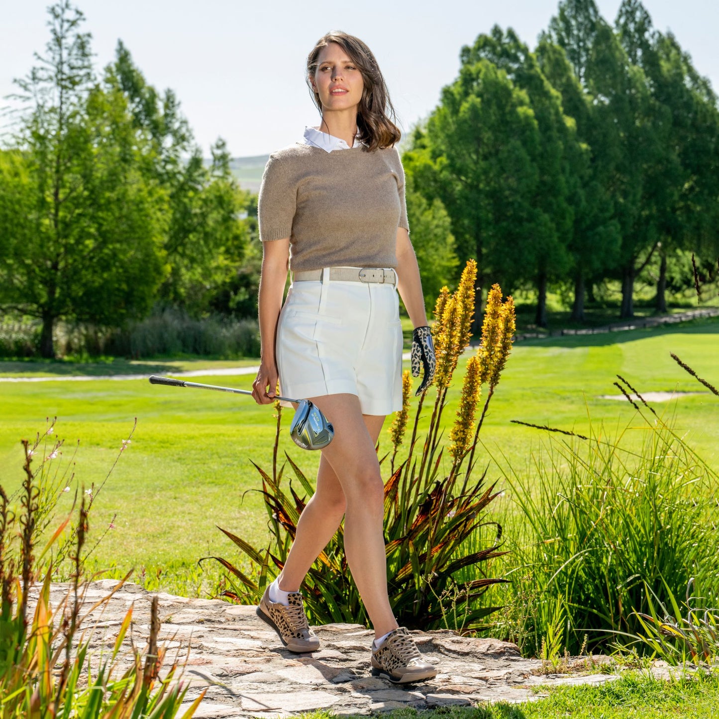 King Cheetah - Taupe Dames Golfschoen Duca del Cosma