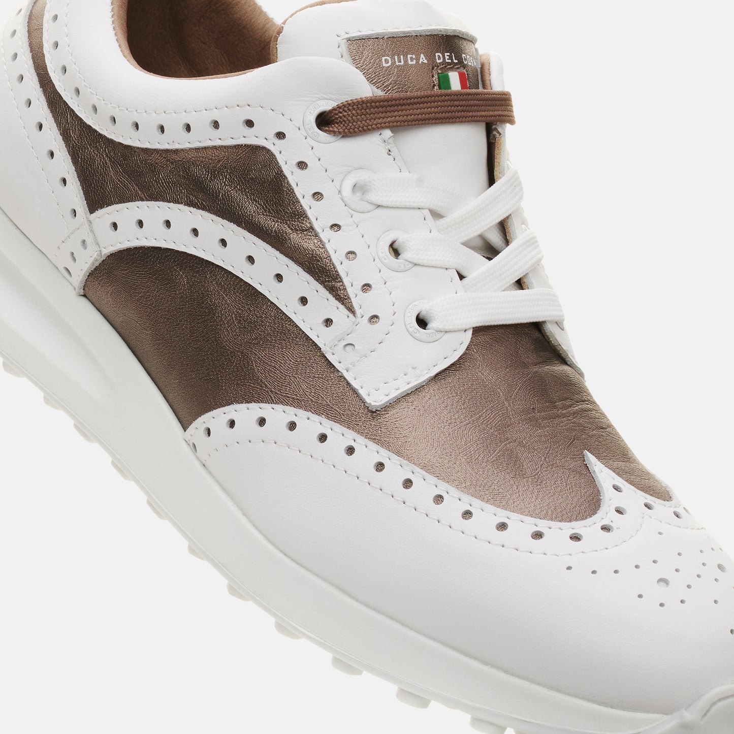Serena - Wit/Taupe Dames Golfschoen Duca del Cosma