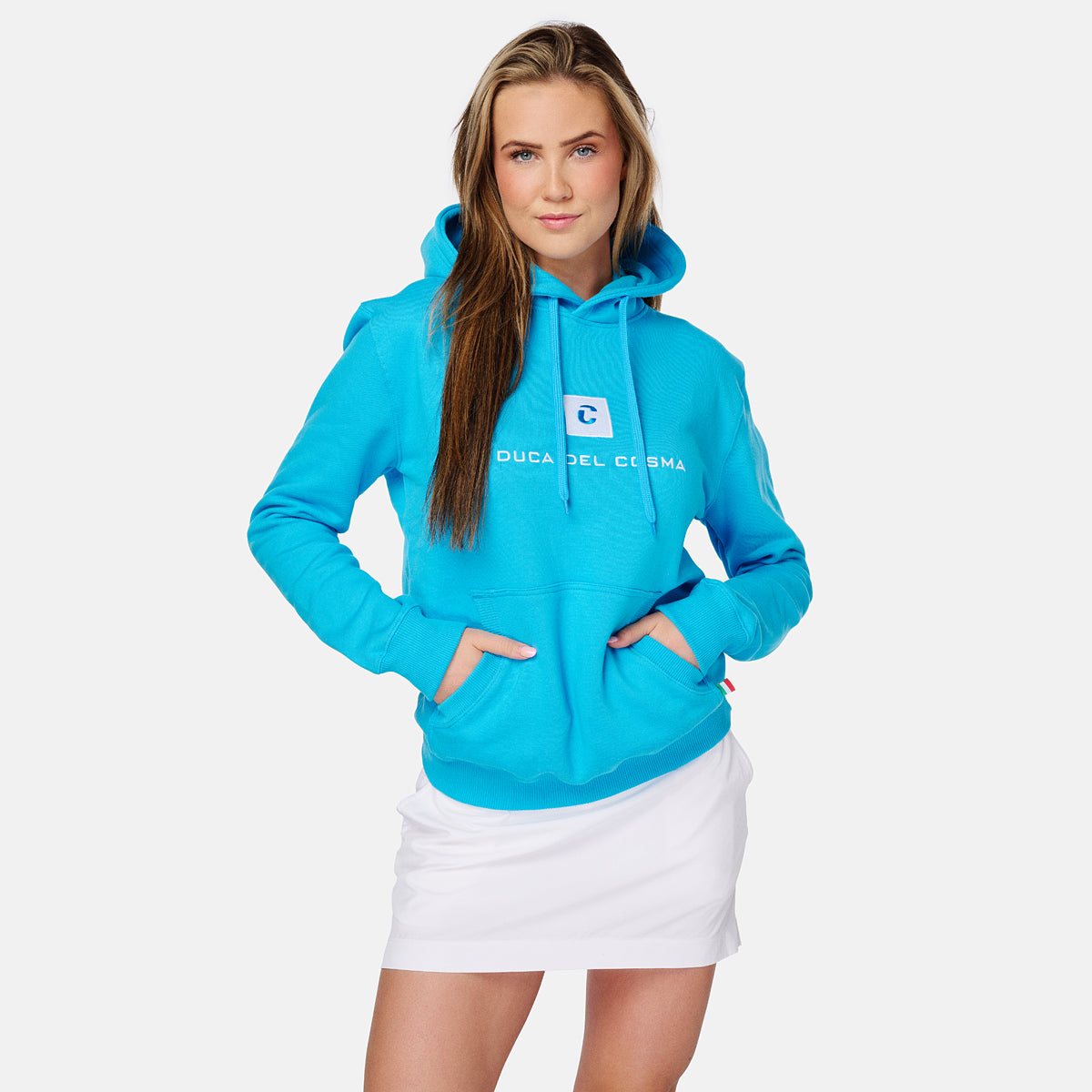 golf hoodie, blauwe golf hoodie, dames golf hoodie, heren golf hoodie, dames golf trui, heren golf trui, Duca del Cosma
