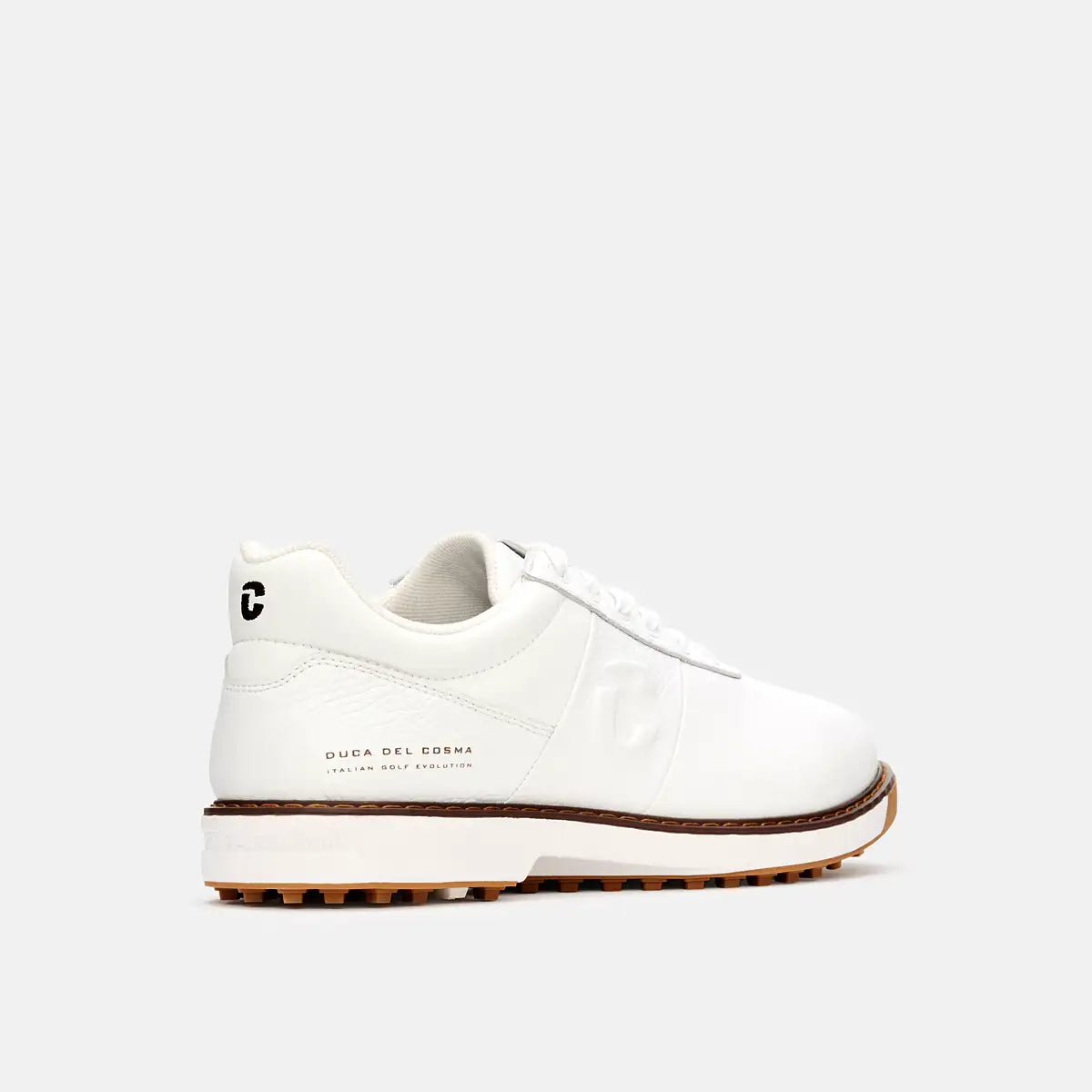 Witte leren heren golfschoenen Duca del Cosma