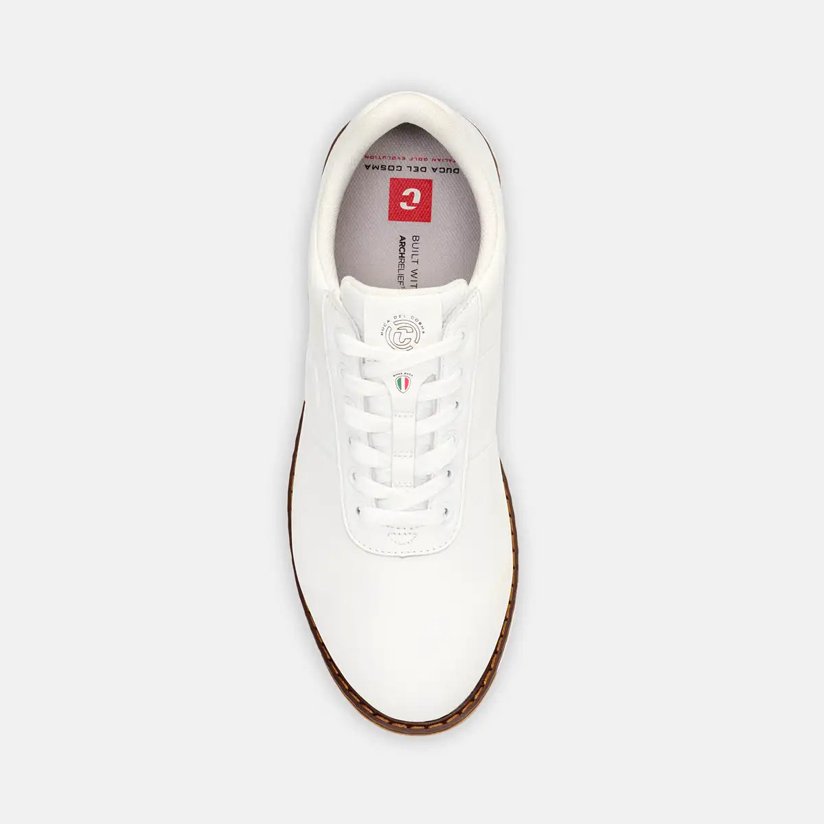 Witte leren heren golfschoenen Duca del Cosma