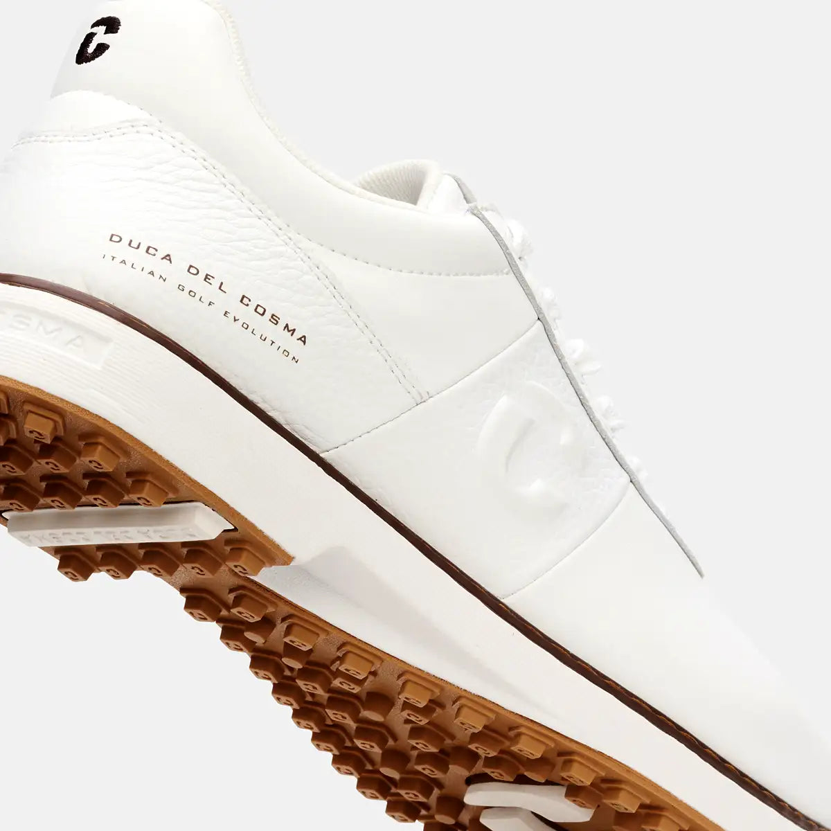Witte leren heren golfschoenen Duca del Cosma