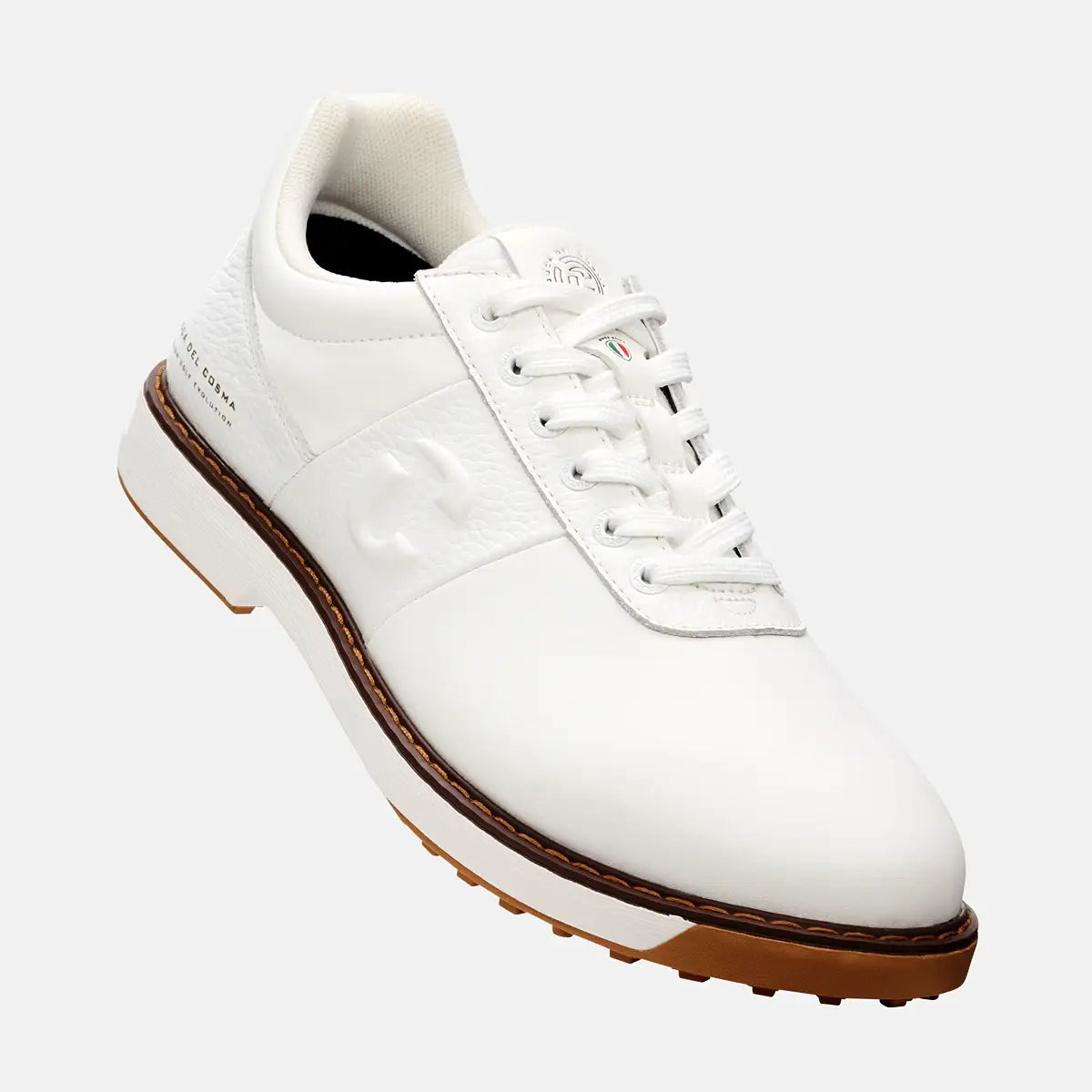 Witte leren heren golfschoenen Duca del Cosma