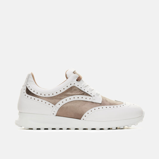 Serena - Wit/Taupe Dames Golfschoen Duca del Cosma