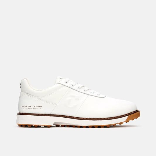 Witte leren heren golfschoenen Duca del Cosma